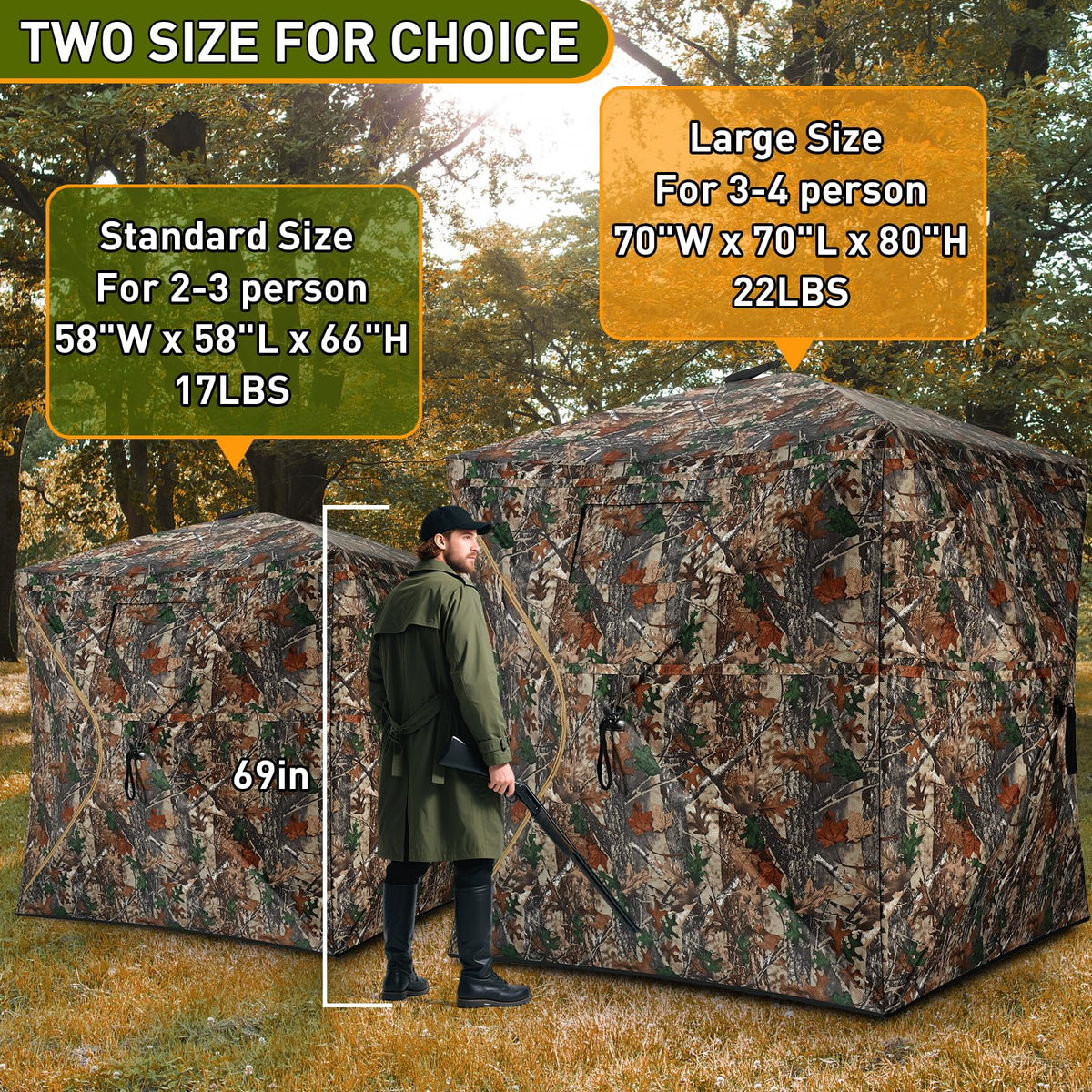 TLC Sport Hunting Blind, 270°/360° See Through Ground Blind for 2-4 Person