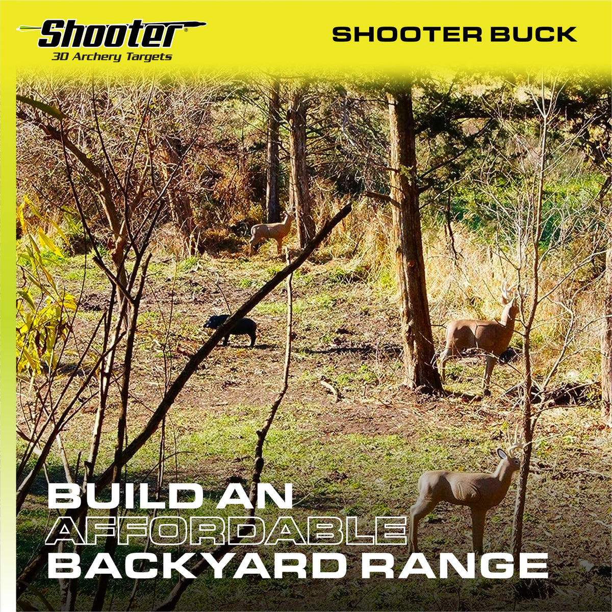 SHOOTER Buck 3D Archery Target, Replaceable Insert for Long Life, Weather-Resistant Construction, High-Density Impact-Response Foam Withstands Field Points, Broadheads, and Expandables