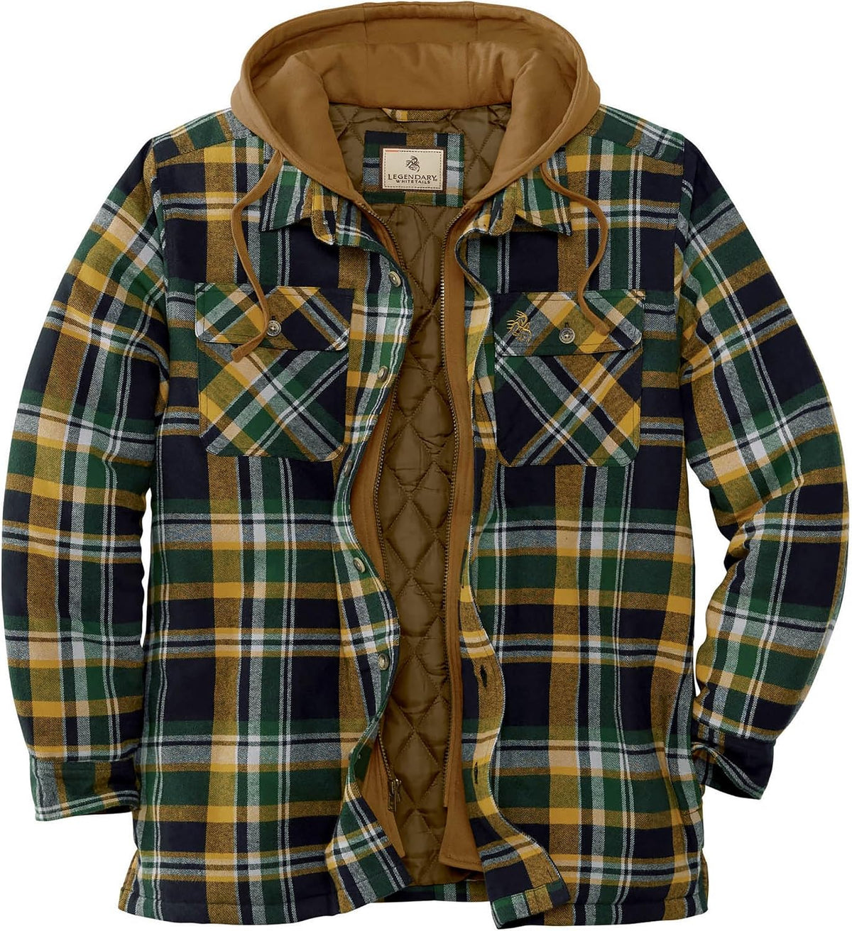 Legendary Whitetails Mens Flannel Shirt Jacket Hooded Insulated Shacket
