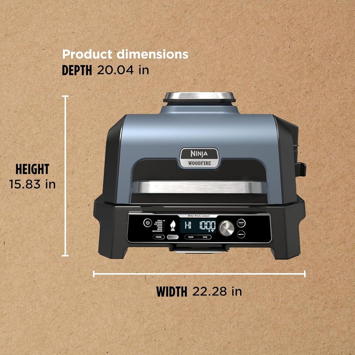 Ninja Woodfire ProConnect Premium XL Outdoor Grill & Smoker, Black & Gold