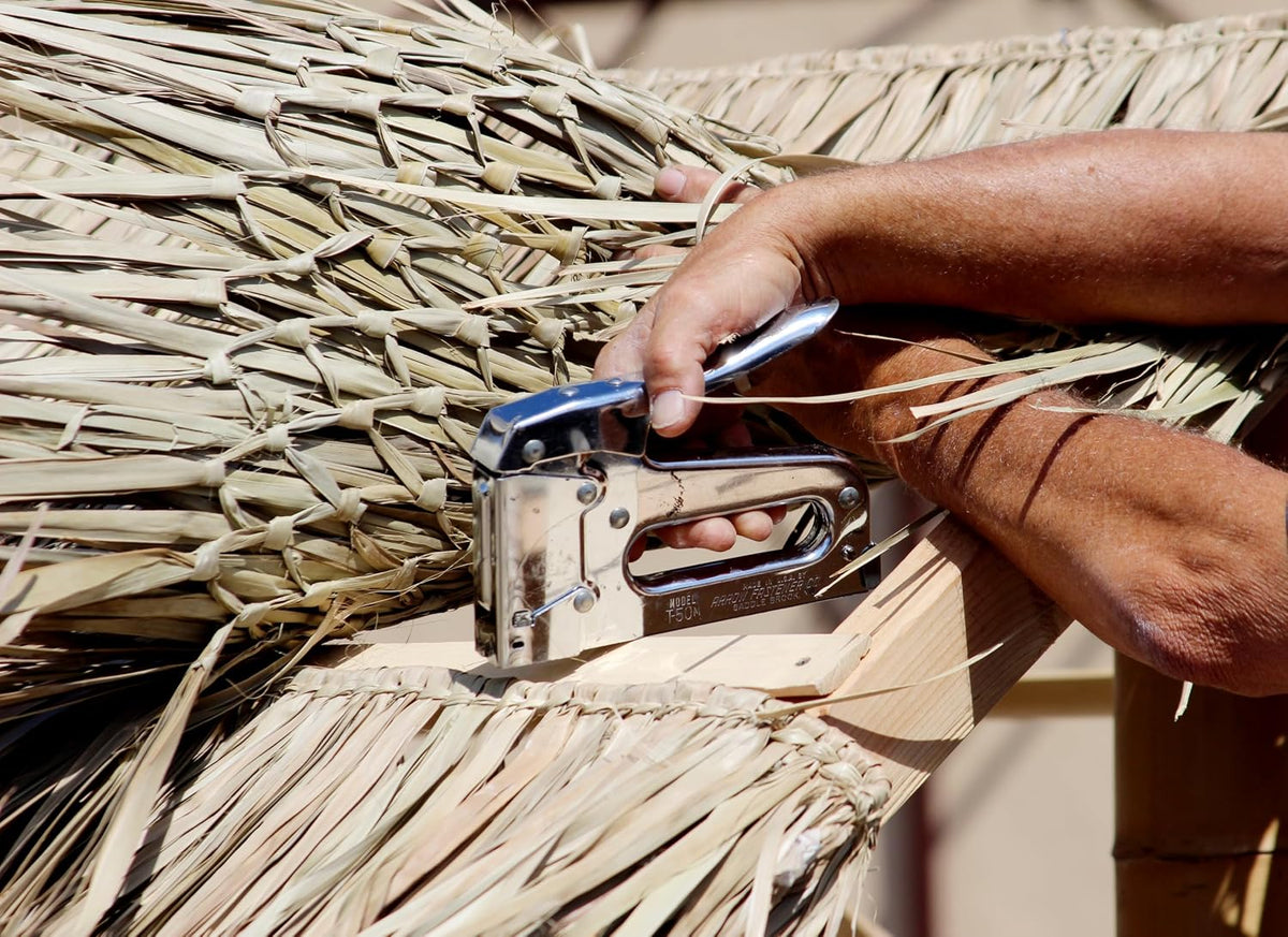 Forever Bamboo Mexican Palm Thatch Roof Runner Roll Duck Blind Grass Tiki Hut Thatch Duck Boat Blinds Palapa Thatch Roofing for Tiki Bar Huts 35 in H x 30 ft L