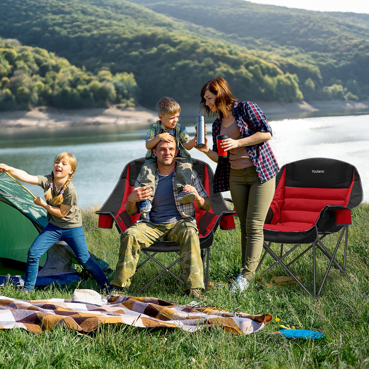 Youtanic Oversized Camping Chair, Portable Folding Camping Chairs
