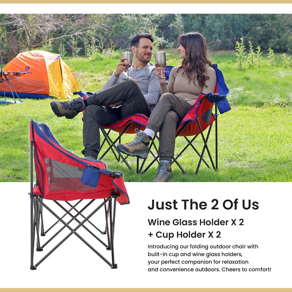 ARROWHEAD OUTDOOR Portable Folding Double Duo Camping Chair Loveseat