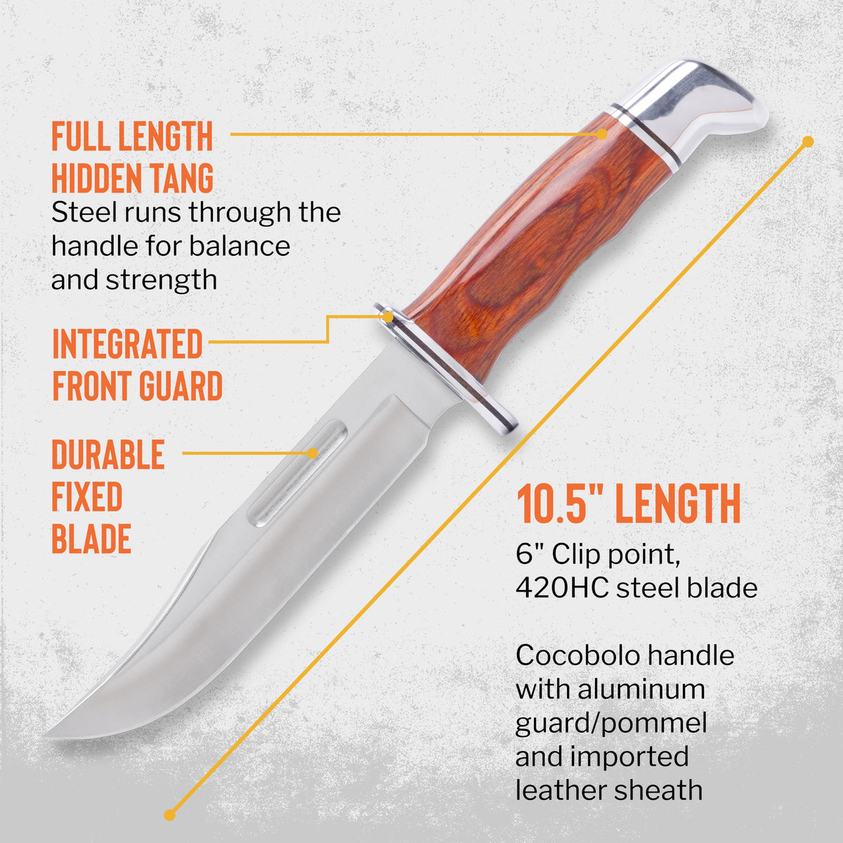 Buck Knives 119 Special Hunting Knife with Sheath, Phenolic Handle, 7.5 oz