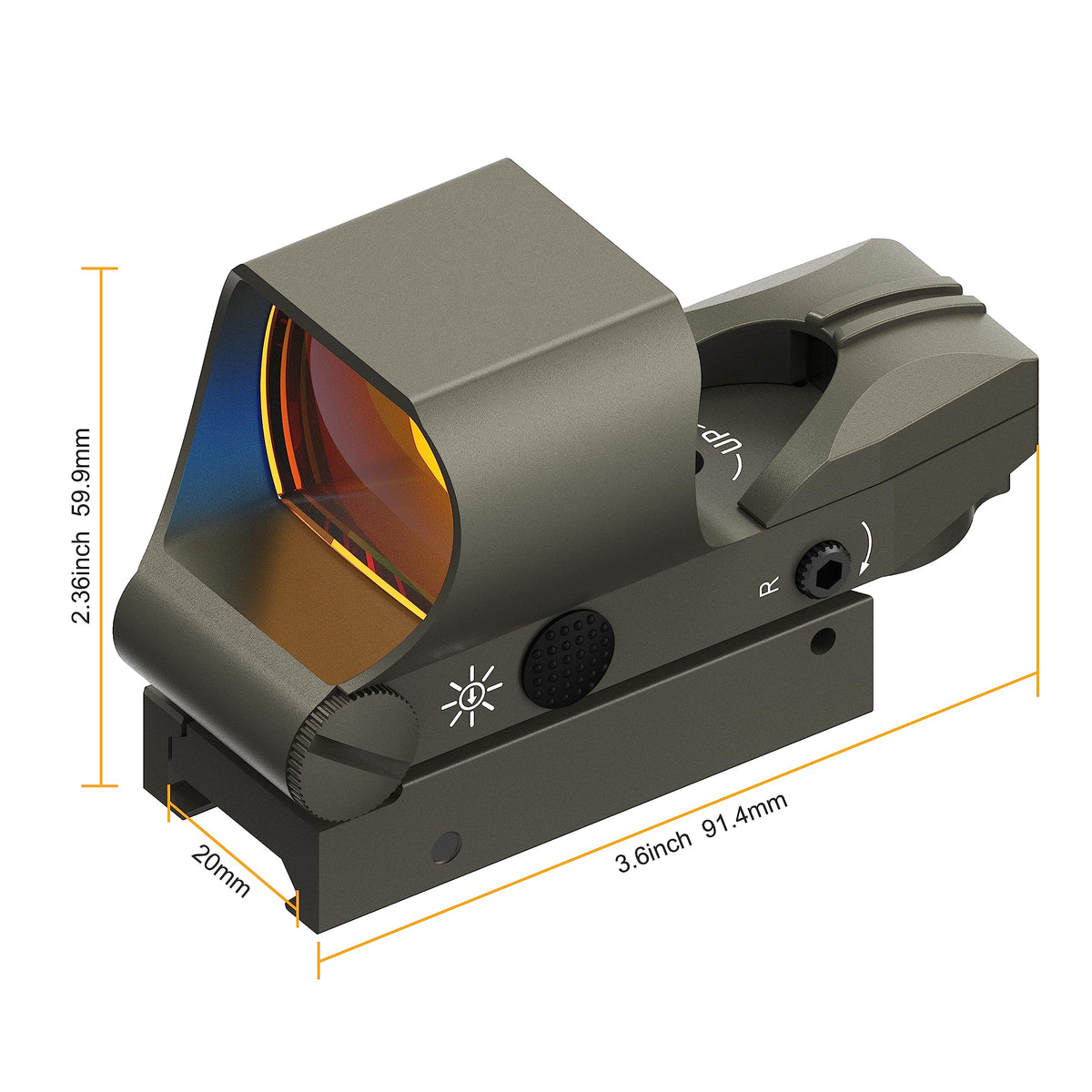 Feyachi Reflex Sight, Multiple Reticle System Red Dot Sight with Picatinny Rail Mount, Absolute Co-Witness