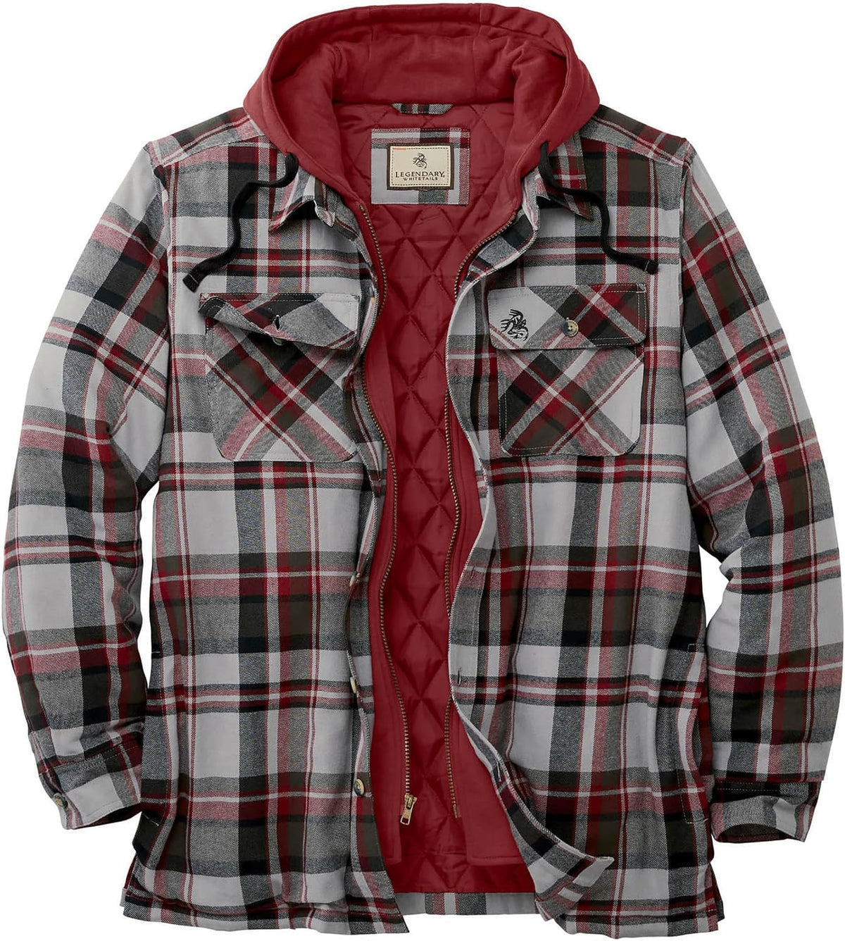 Legendary Whitetails Mens Flannel Shirt Jacket Hooded Insulated Shacket
