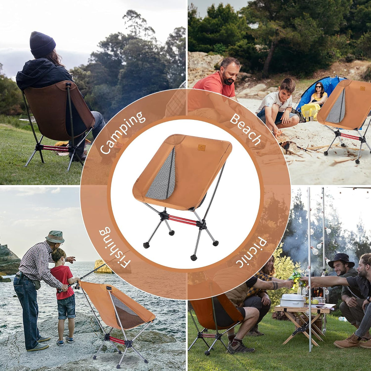 Naturehike YL08 Ultralight Camping Chair — Only 2.12 LBS, Anti-Sinking Feet