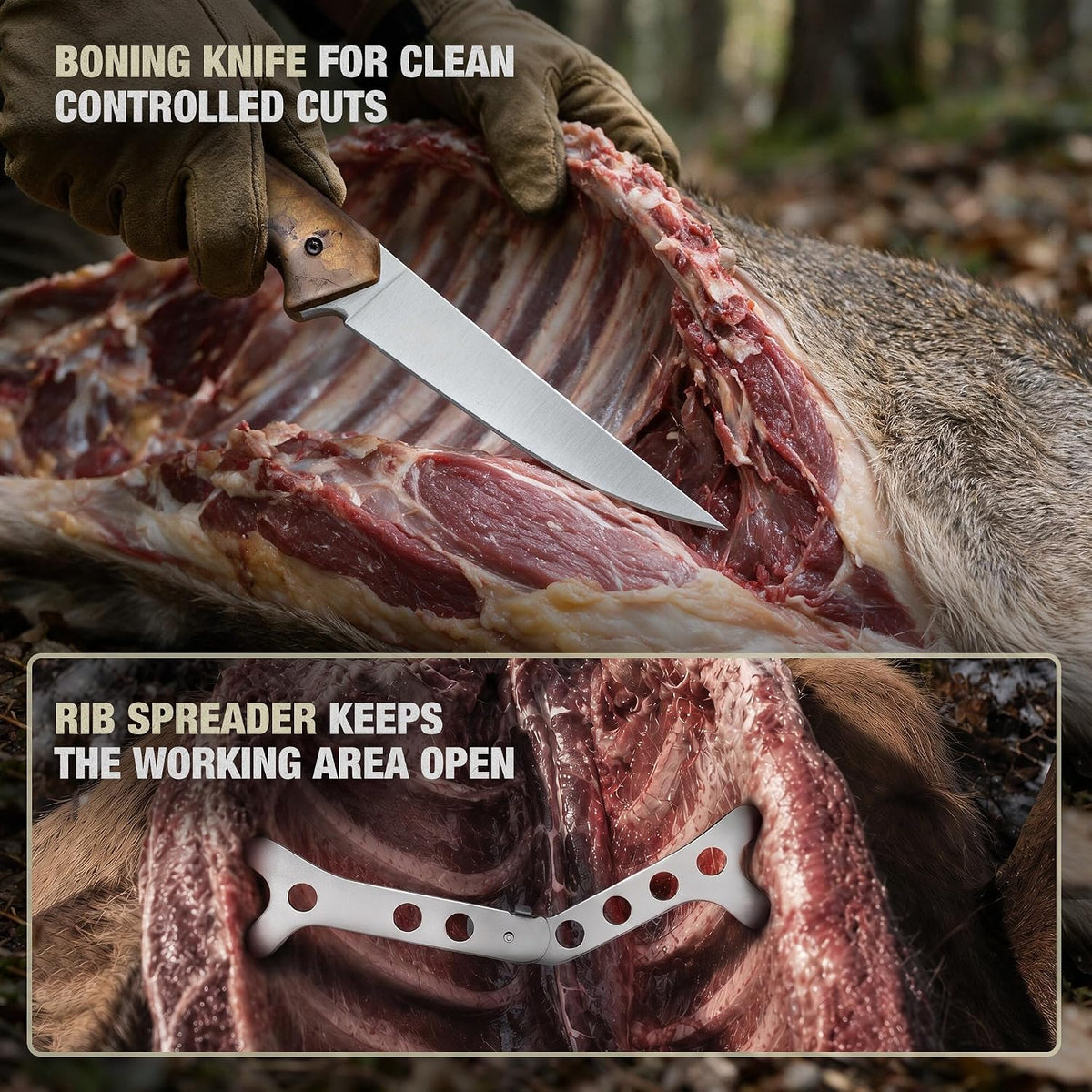 Mossy Oak Field Dressing Kit Hunting Deer Knife Set (8-Piece)
