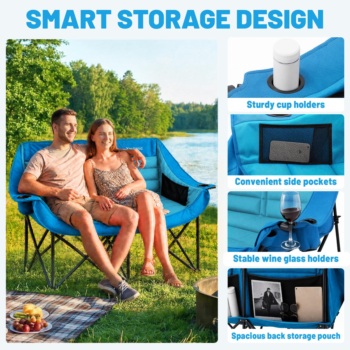 Youtanic Oversized Camping Chair, Portable Folding Camping Chairs