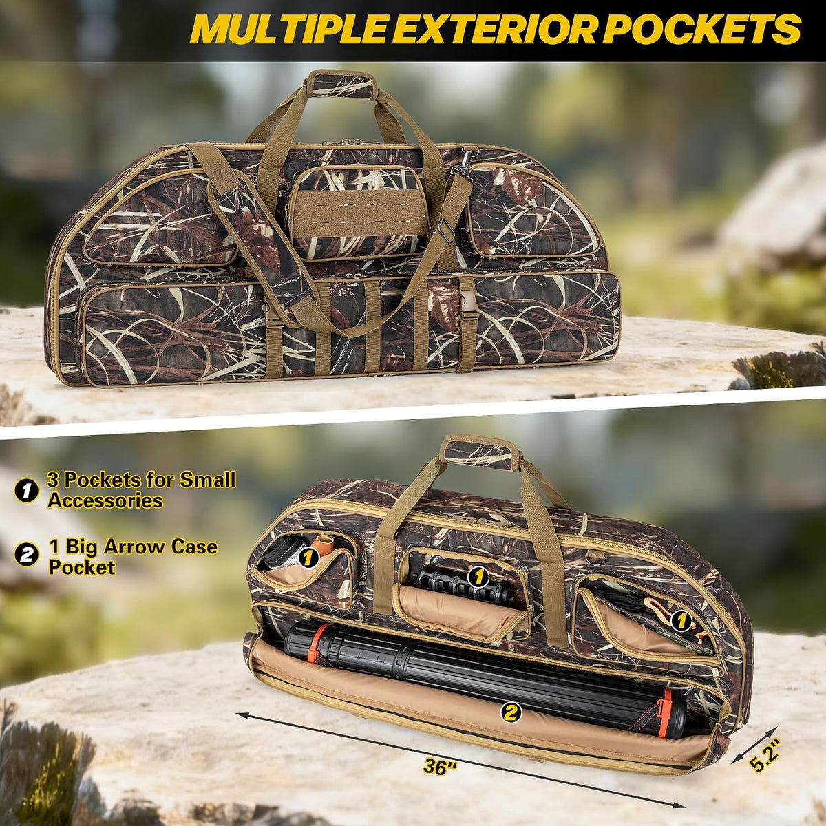 Soft Bow Case, Compound Bow Bag with Arrow Pocket