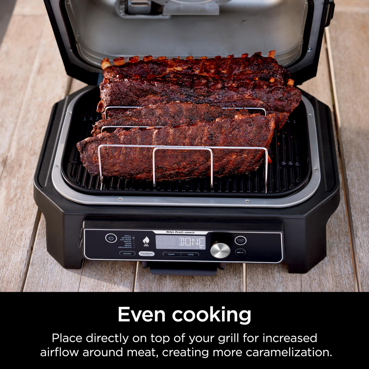 Ninja Woodfire ProConnect Premium XL Outdoor Grill & Smoker, Black & Gold
