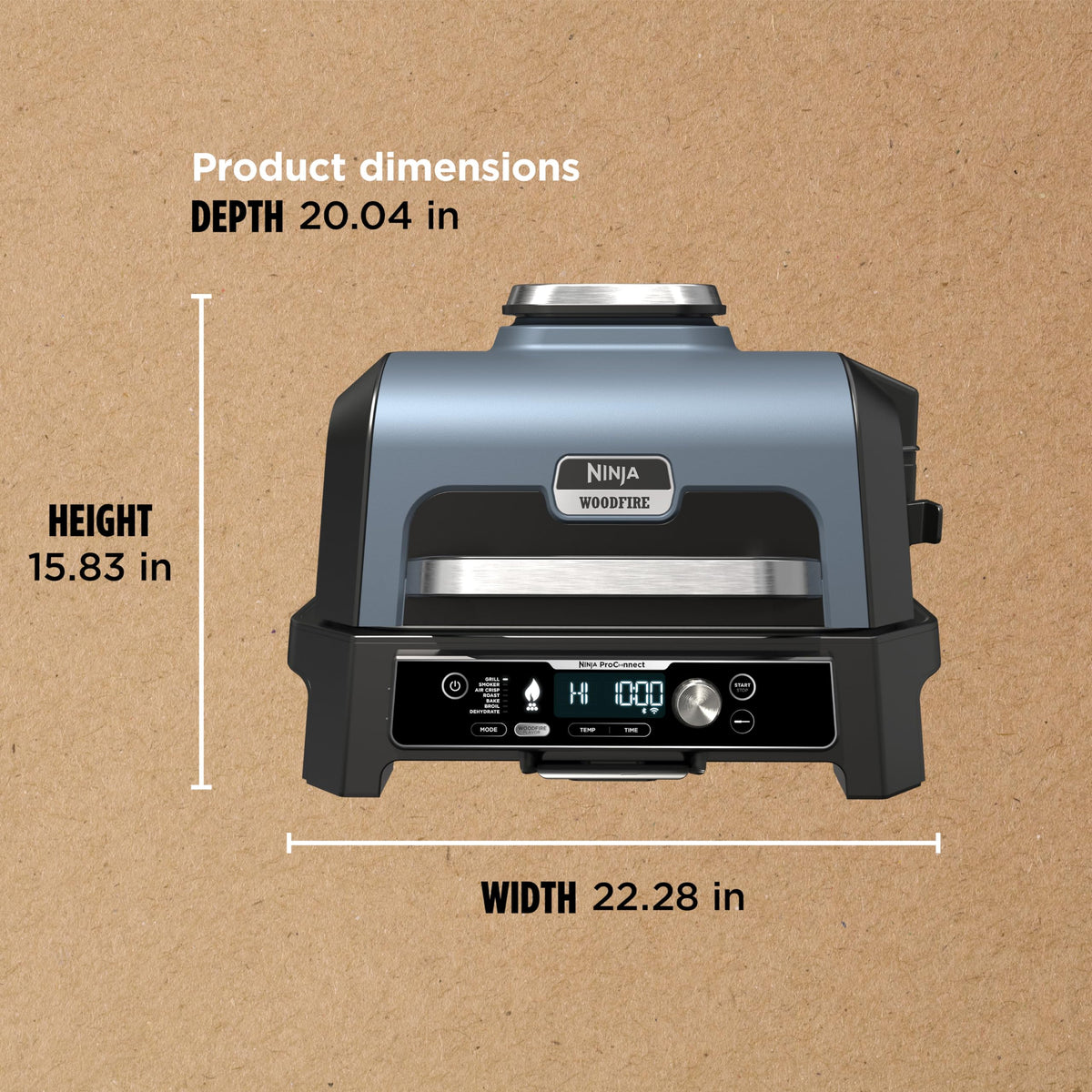 Ninja Woodfire ProConnect Premium XL Outdoor Grill & Smoker, Black & Gold