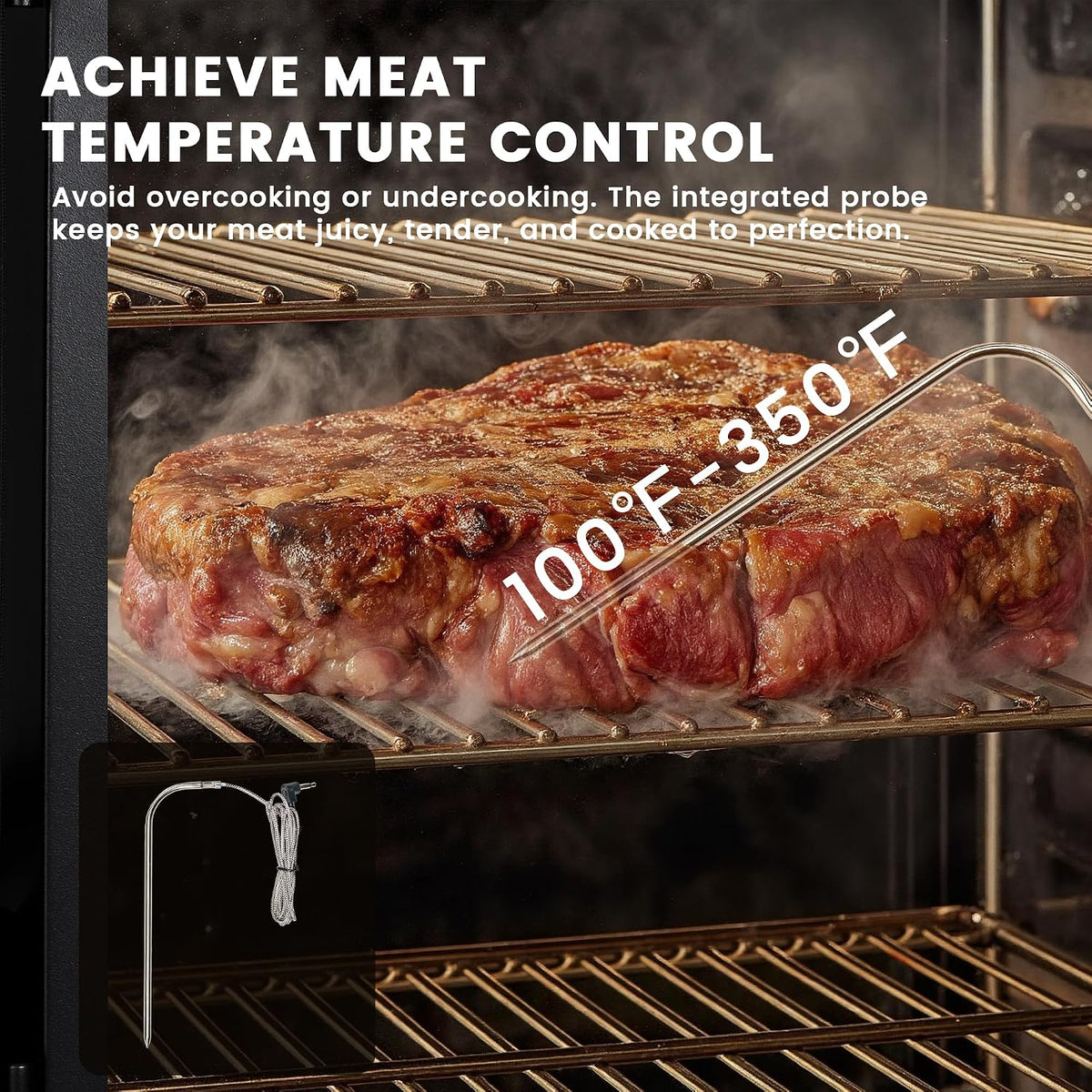 Stand Digital Electric Smoker with Cover, Max Temperature 350°F (616sq.in)