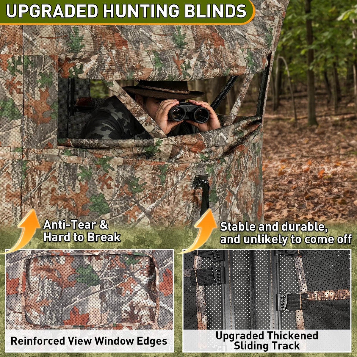 TLC Sport Hunting Blind, 270°/360° See Through Ground Blind for 2-4 Person