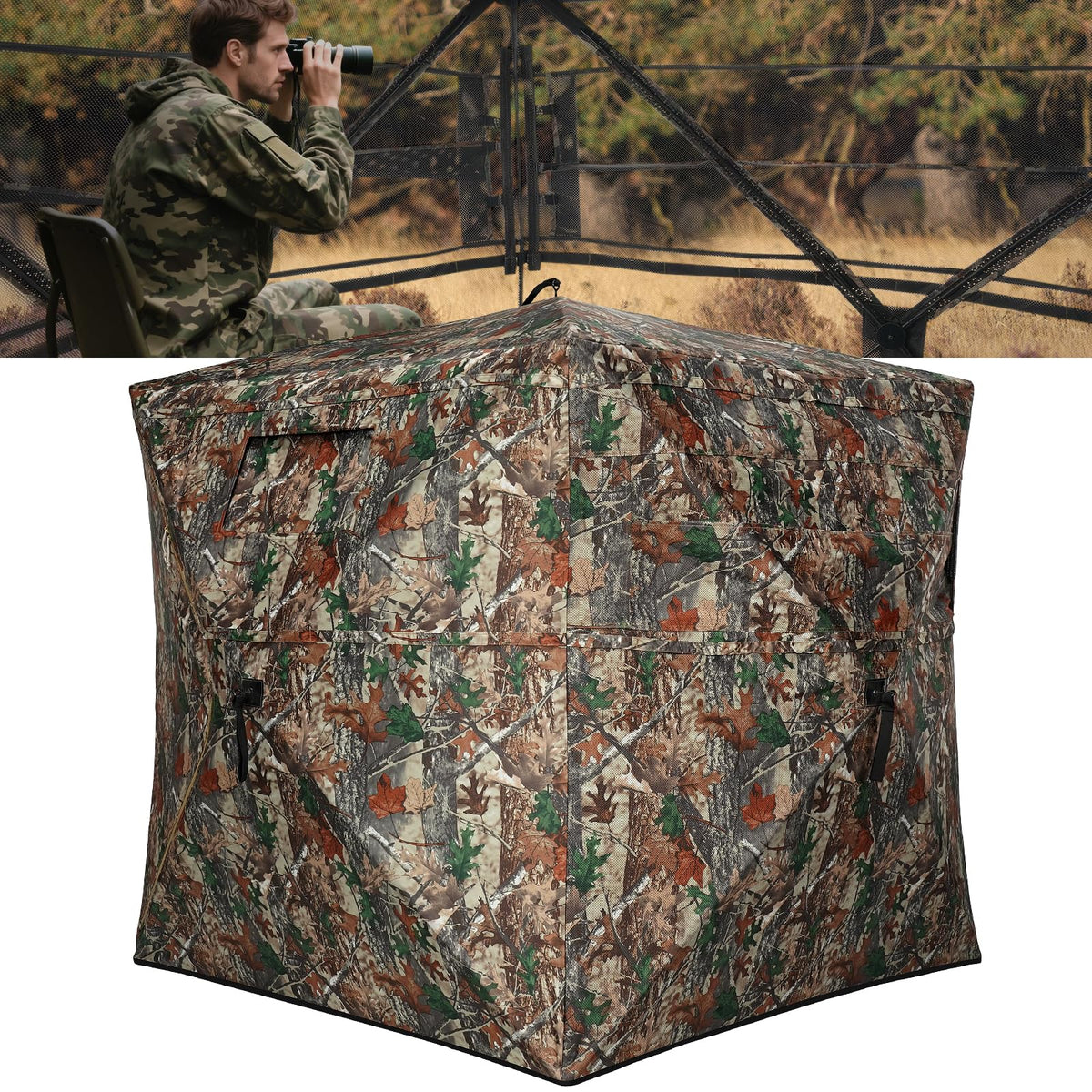 TLC Sport Hunting Blind, 270°/360° See Through Ground Blind for 2-4 Person