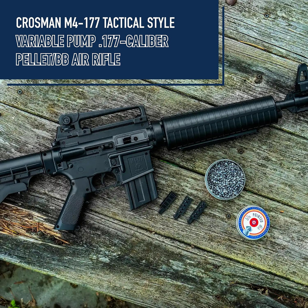 Crosman M4-177 Tactical Style Variable Pump .177-Caliber Pellet/BB Air Rifle Series