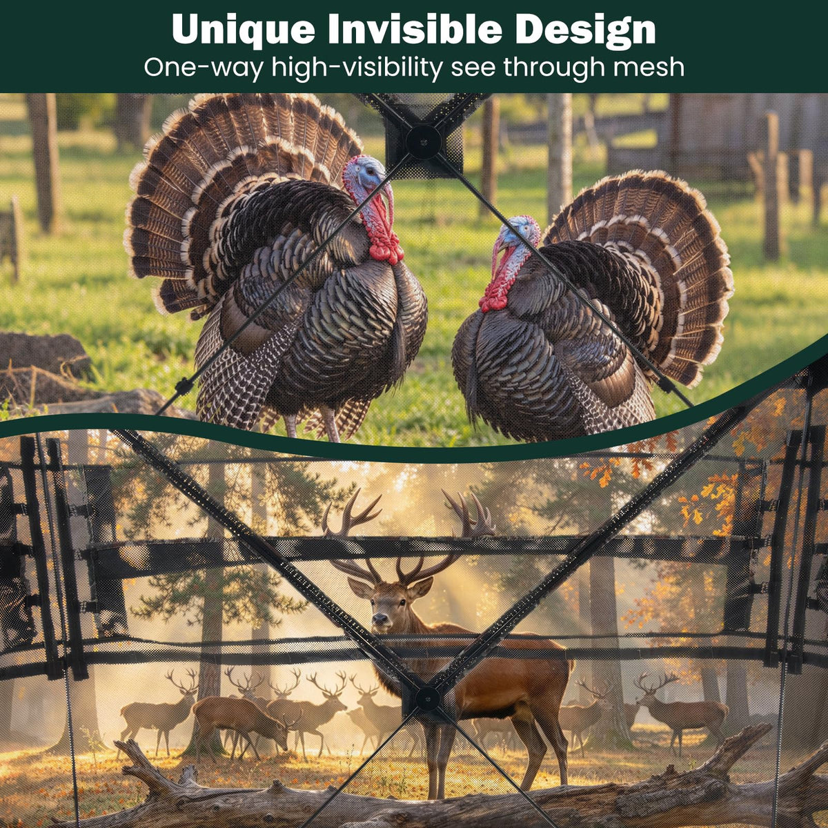 TLC Sport Hunting Blind, 270°/360° See Through Ground Blind for 2-4 Person
