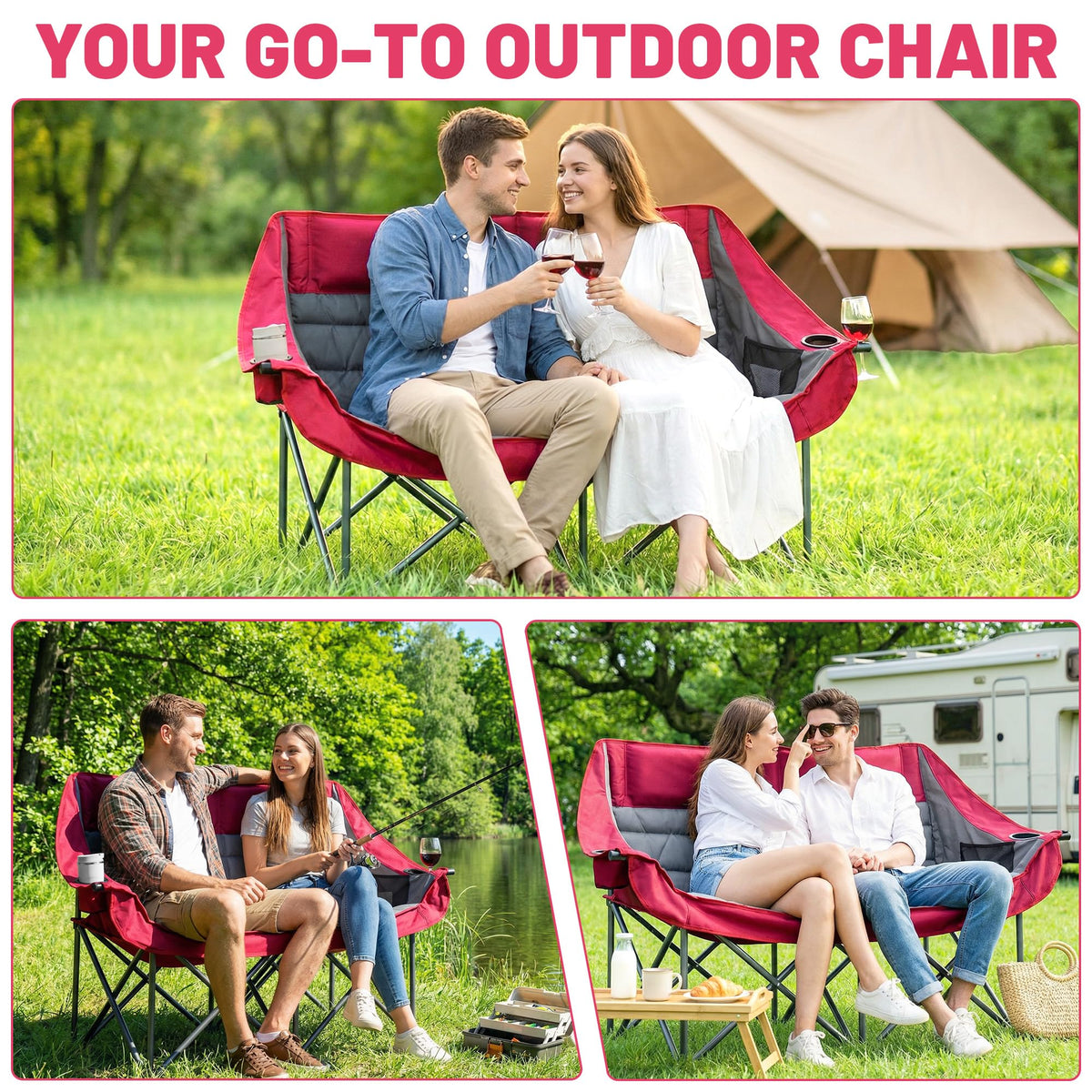 Youtanic Oversized Camping Chair, Portable Folding Camping Chairs