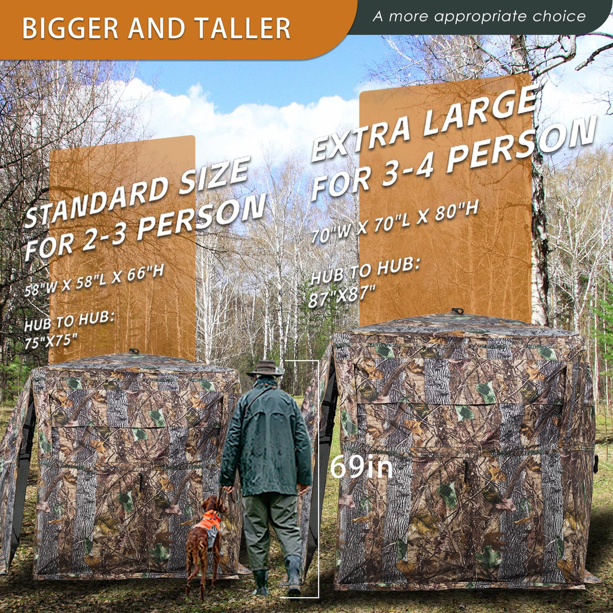 FUNHORUN Hunting Blind 270/360 See Through Deer Blind, Pop Up Ground Blind
