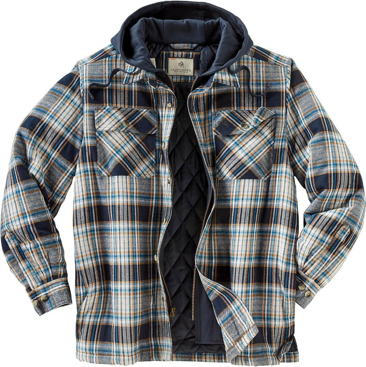 Legendary Whitetails Mens Flannel Shirt Jacket Hooded Insulated Shacket