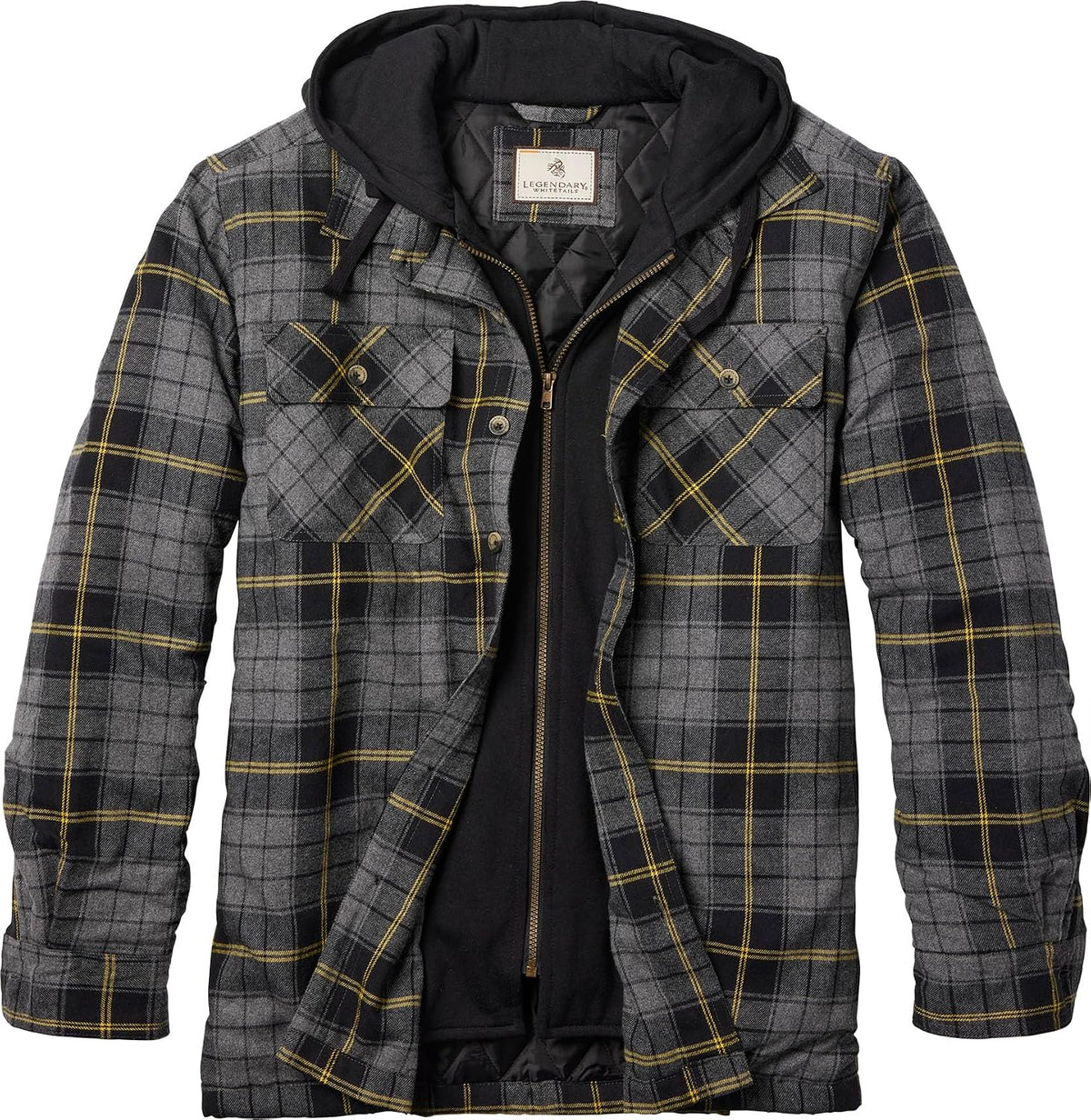 Legendary Whitetails Mens Flannel Shirt Jacket Hooded Insulated Shacket