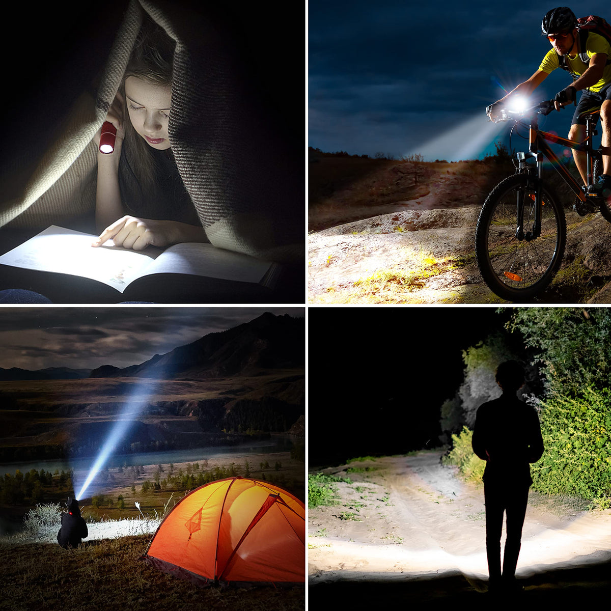 Blukar Rechargeable Flashlight, Super Bright Adjustable Focus Flashlights