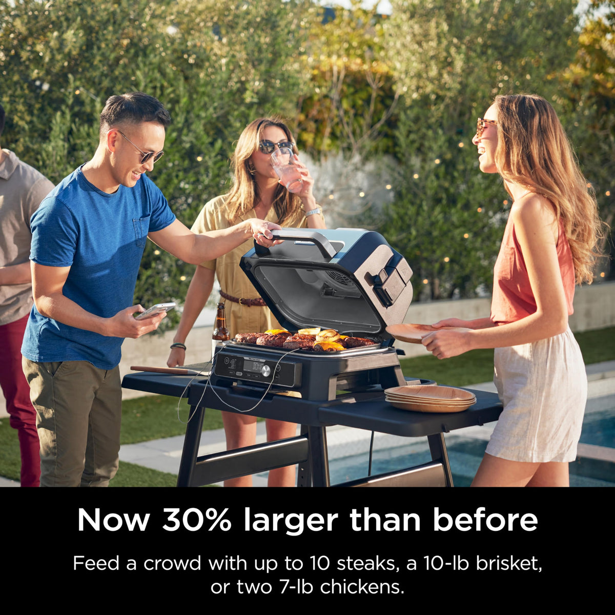 Ninja Woodfire ProConnect Premium XL Outdoor Grill & Smoker, Black & Gold