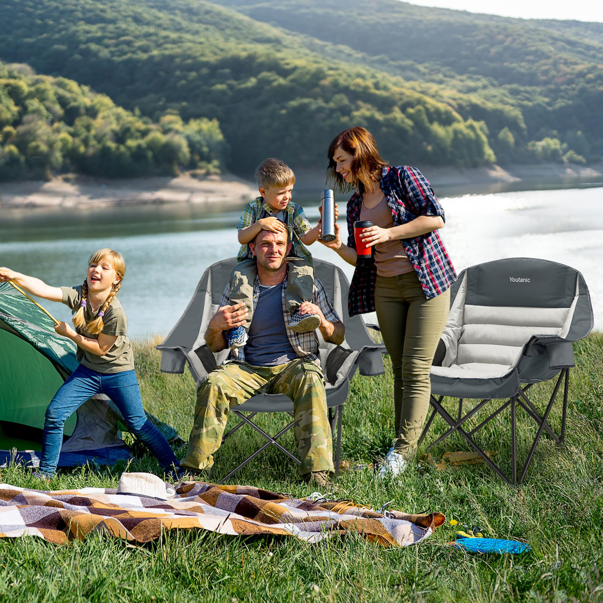 Youtanic Oversized Camping Chair, Portable Folding Camping Chairs