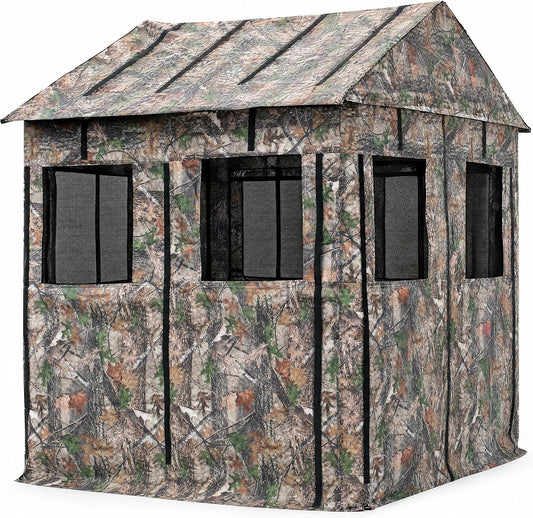 Hunting Blind for Deer Hunting – Heavy-Duty Steel Frame, 8 Shoot-Through Windows, Durable 300D Oxford Fabric, Full Visibility Ground Blind for Bow and Gun Hunters