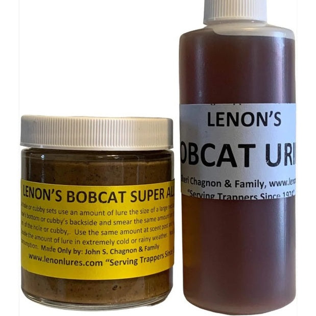 Lenon Lures Bobcat Trappers Special 4 oz Bobcat Super All Call Lure & 4 oz Bobcat Urine