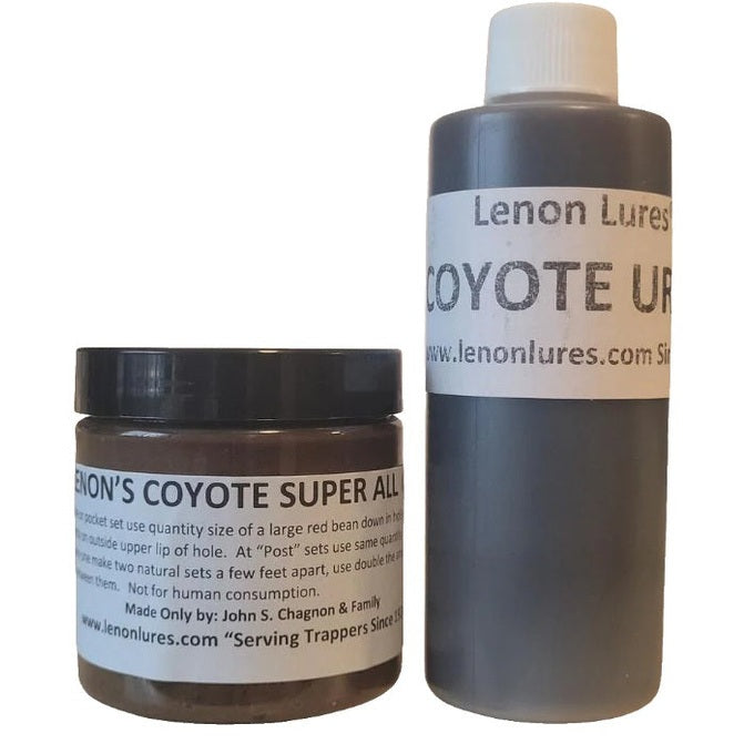 Lenon Lures Coyote Trappers Special 4 oz Coyote Super All Call Lure & 4 oz Coyote Urine