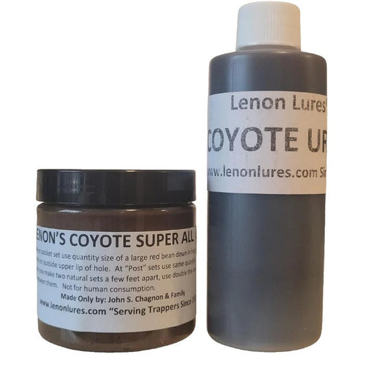 Lenon Lures Coyote Trappers Special 4 oz Coyote Super All Call Lure & 4 oz Coyote Urine