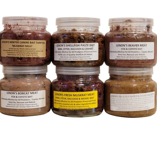 Lenon Lures Best Deal 6 Different Trapping Baits 22 oz Jars