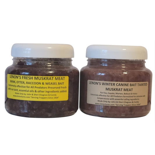 Lenon Lures Trapping Bait Combo Deal - Two 22 oz Jars of Muskrat Meat Canine Trapping Bait